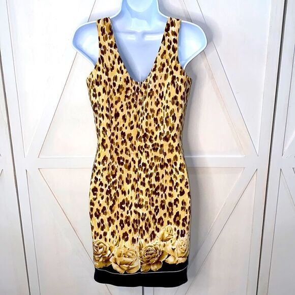 Bloomingdale's Petites Silk Animal Print Dress Size 6 - Picture 5 of 9